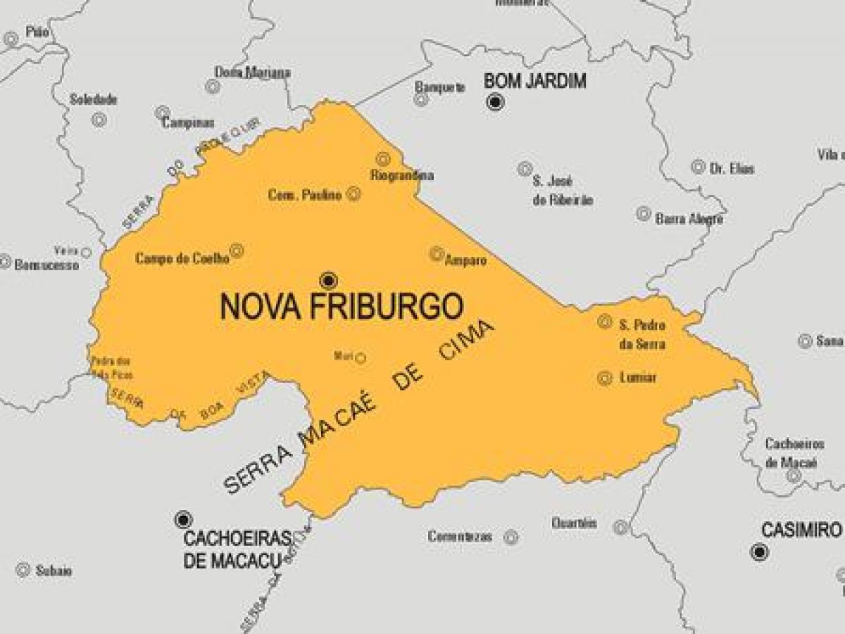 Žemėlapis Nova Friburgo savivaldybė