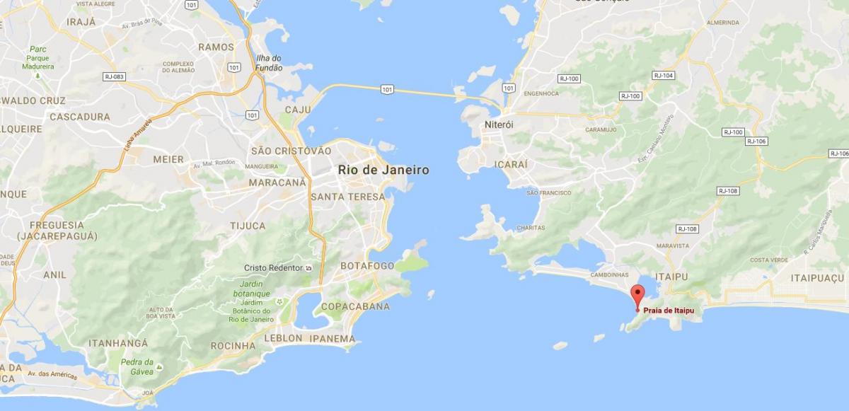Žemėlapis paplūdimio Itaipú