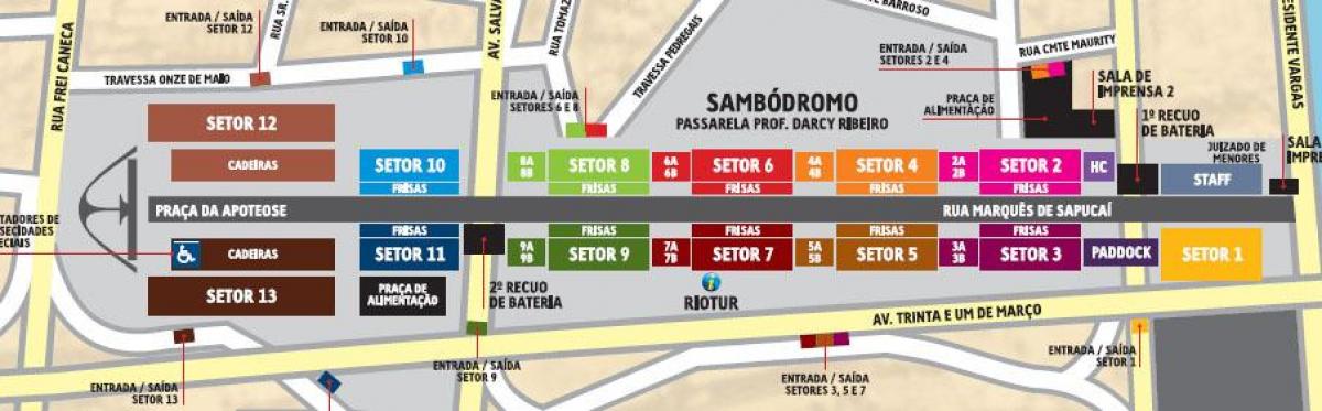 Žemėlapis Sambódromo