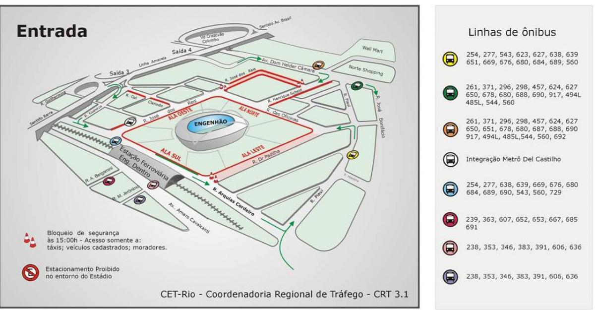 Žemėlapis stadionas Engenhão veža
