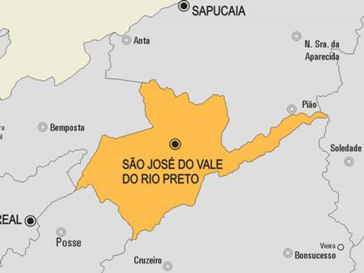 Žemėlapis São José do Vale do Rio Preto savivaldybė