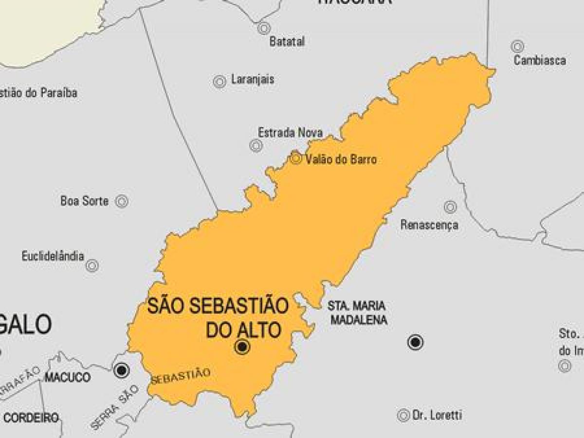 Žemėlapis São Sebastião do Alto savivaldybė