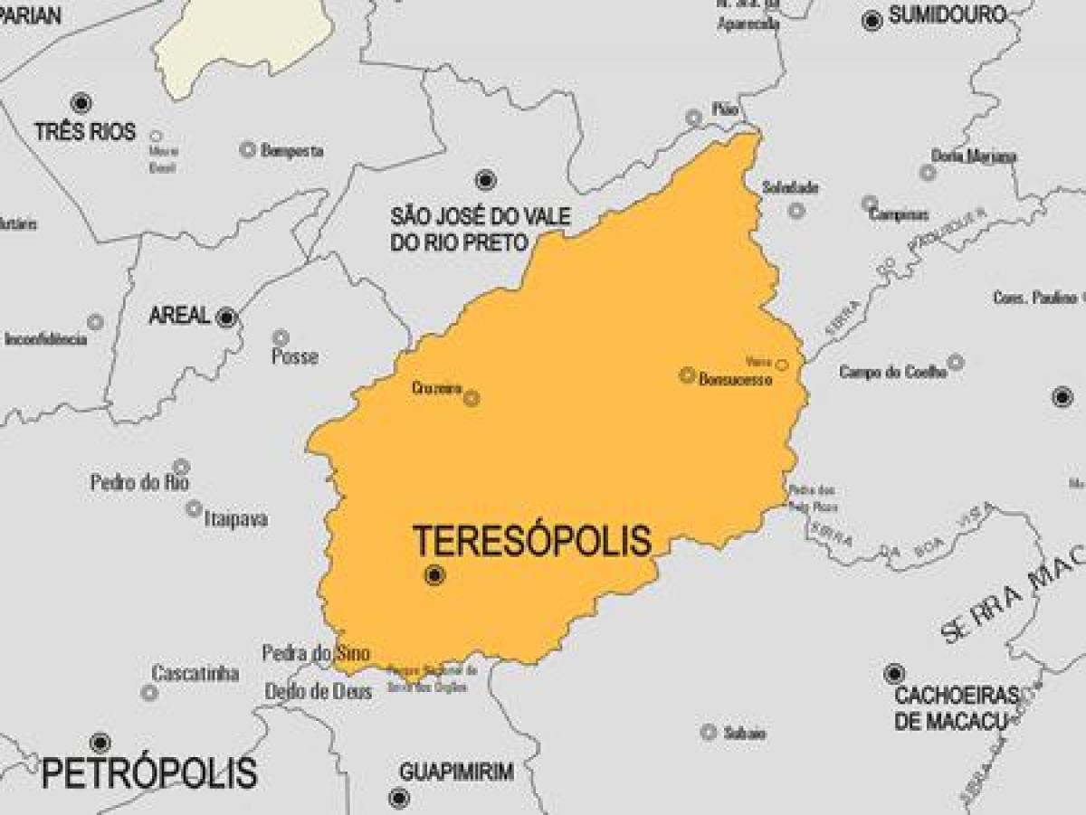 Žemėlapis Teresópolis savivaldybė