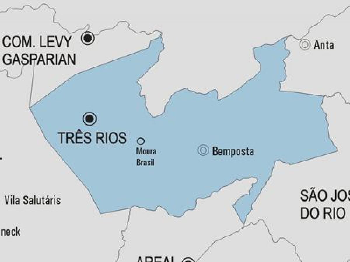 Žemėlapis Três Rios savivaldybė