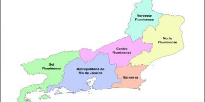 Žemėlapis mesoregions Rio de Žaneiras