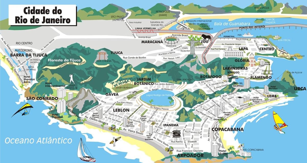 Žemėlapis 3d Rio de Žaneiras
