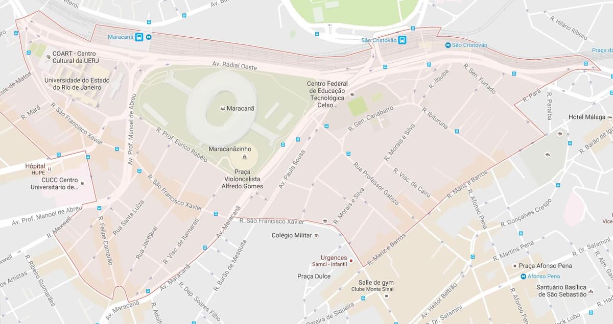 Žemėlapis bairro Maracanã