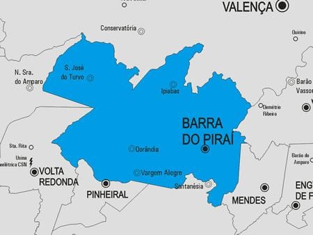 Žemėlapis Barra do Piraí savivaldybė
