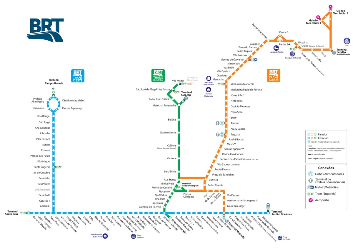 Žemėlapis BRT Rio de Žaneiras