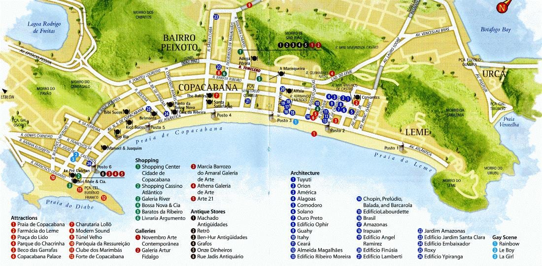 Žemėlapis Copacabana paplūdimys
