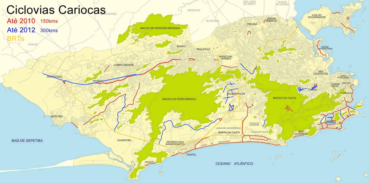 Žemėlapis dviračių takai, Rio de Žaneiras