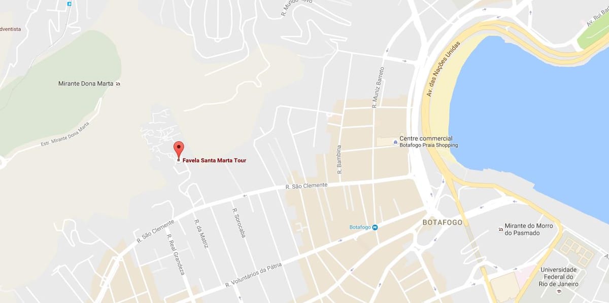 Žemėlapis favela Santa Marta