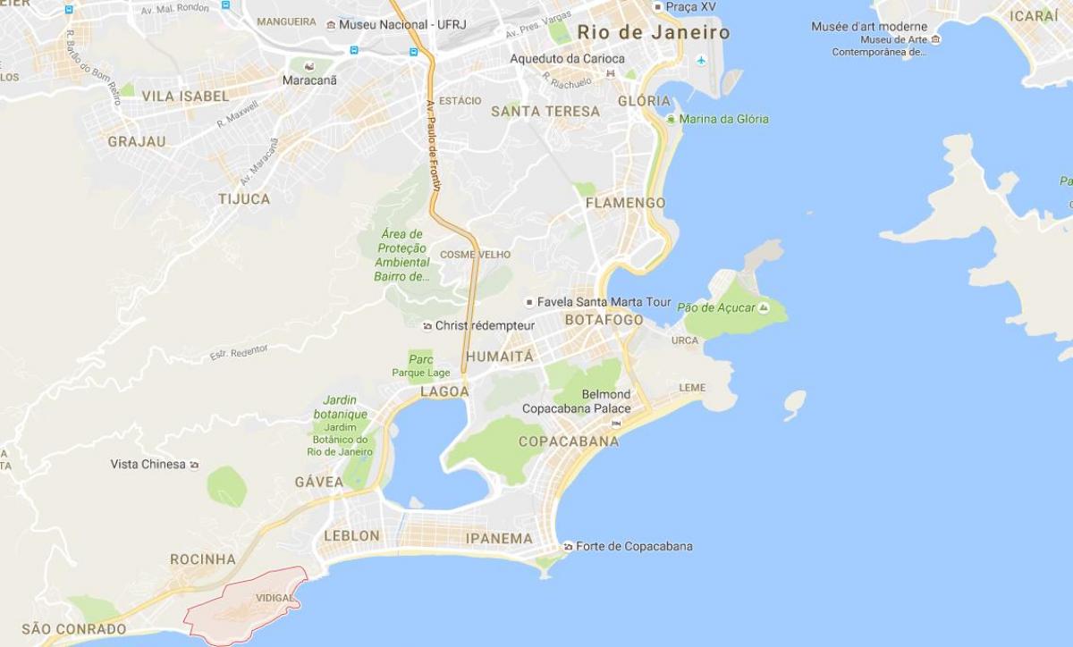Žemėlapis favela Vidigal