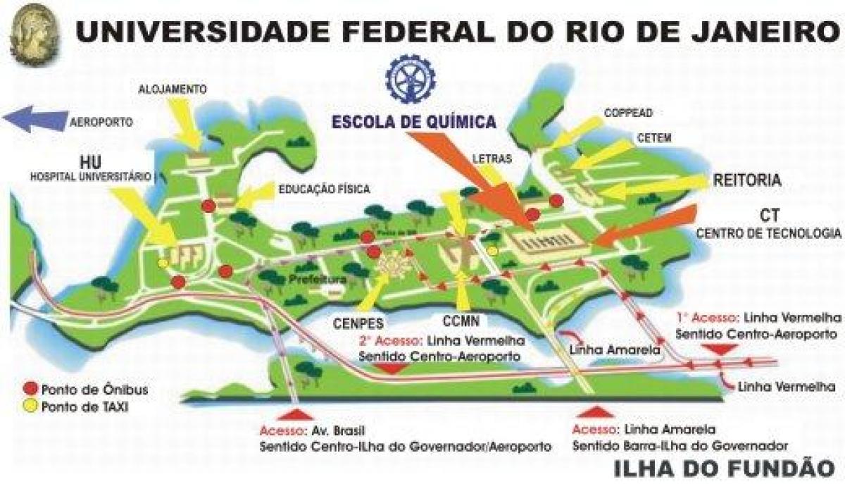 Žemėlapis Federalinis universitetas, Rio de Žaneiras