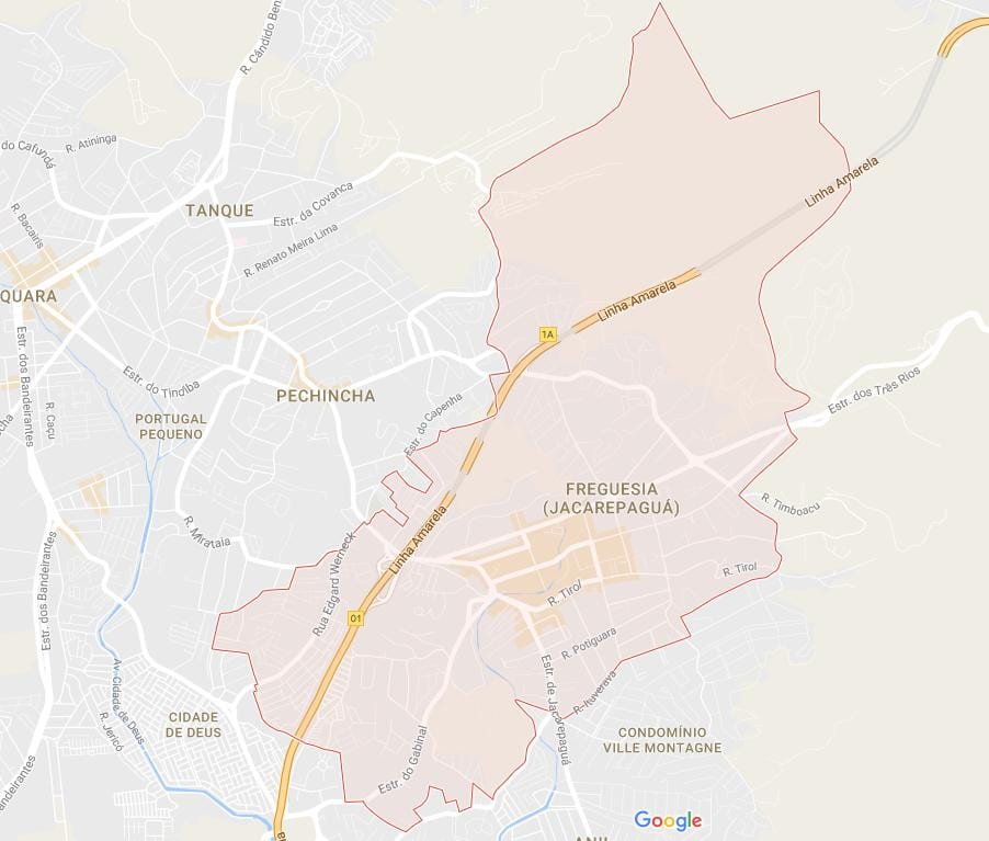 Žemėlapis Freguesia de Jacarepaguá
