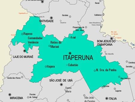 Žemėlapis Itaperuna savivaldybė