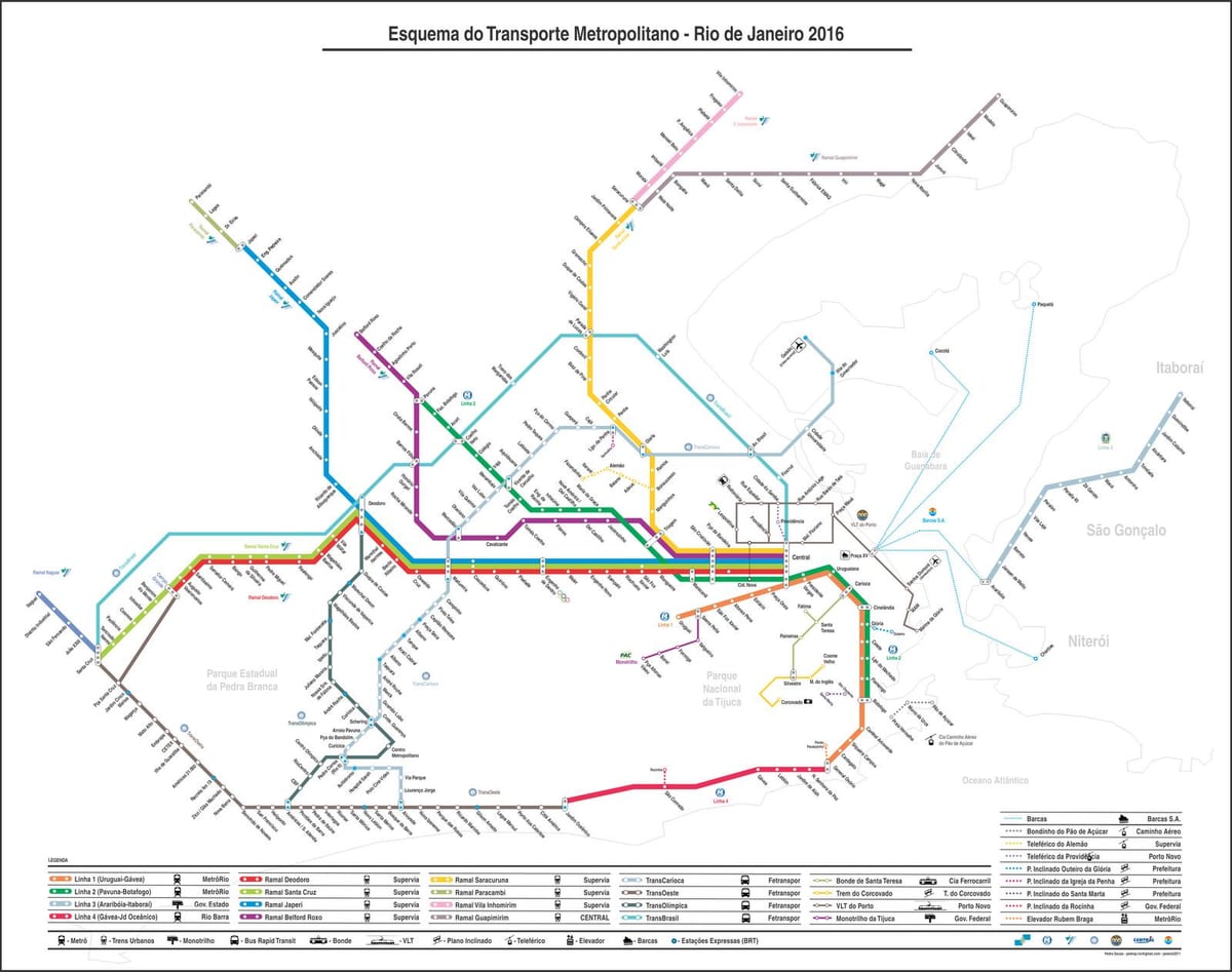 Žemėlapis monorail Tijuca