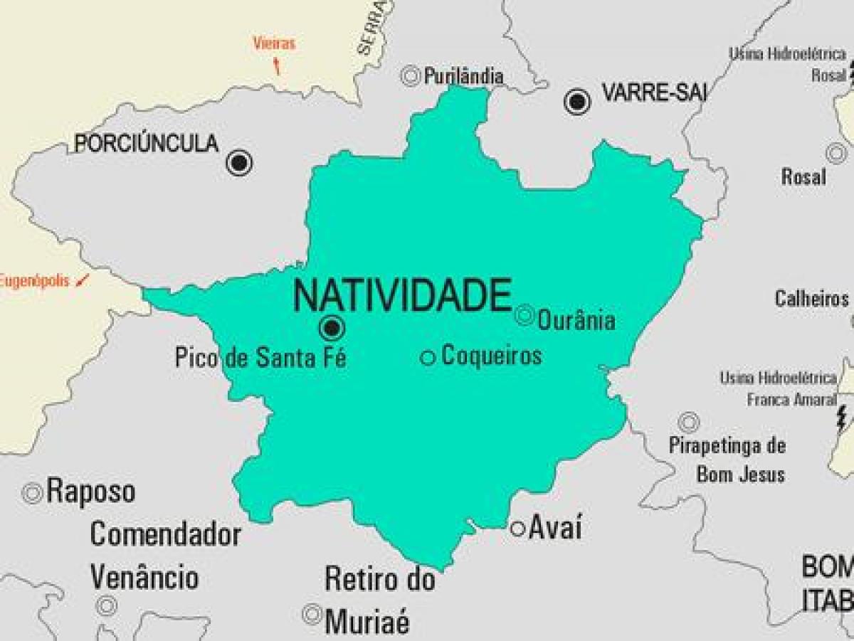 Žemėlapis Natividade savivaldybė