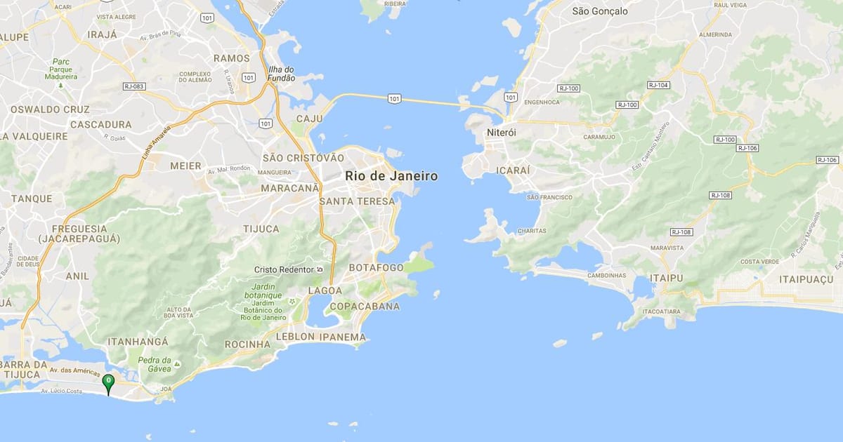 Žemėlapis paplūdimio Barra da Tijuca