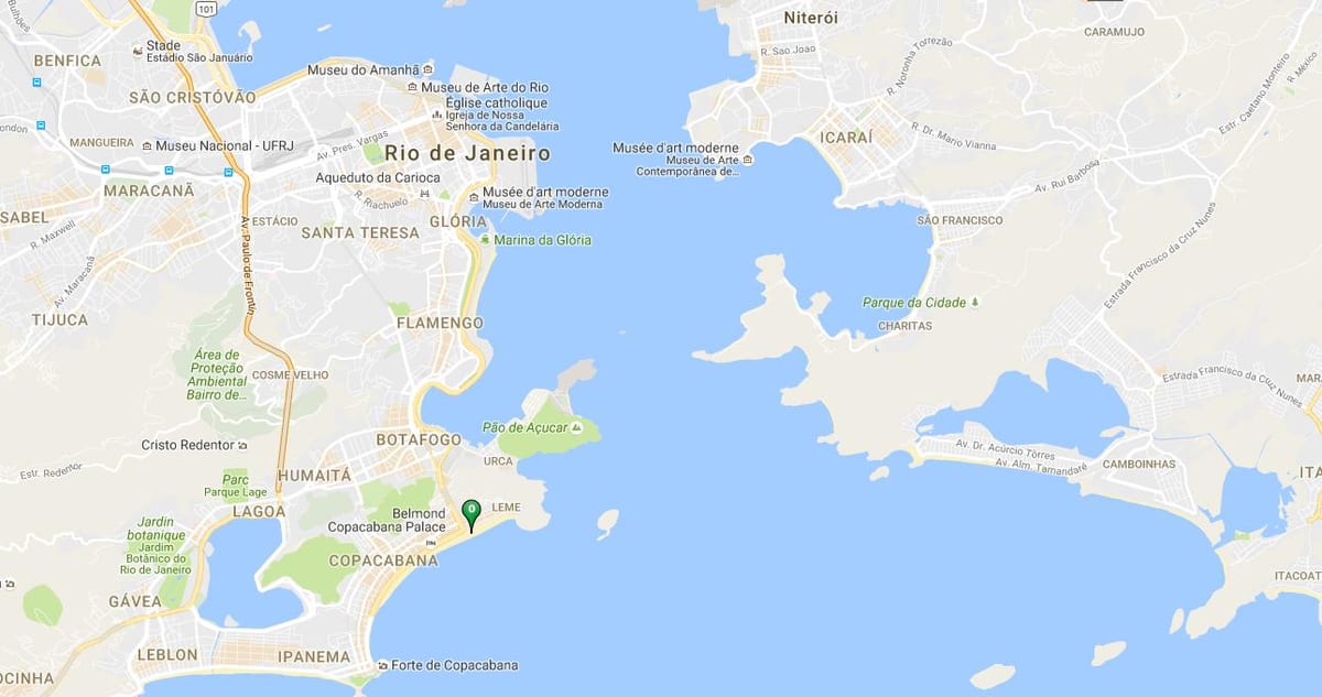 Žemėlapis Copacabana paplūdimys