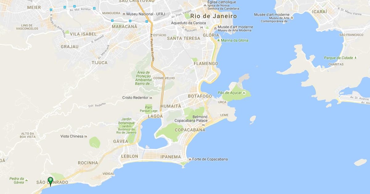 Žemėlapis paplūdimys, San Conrado