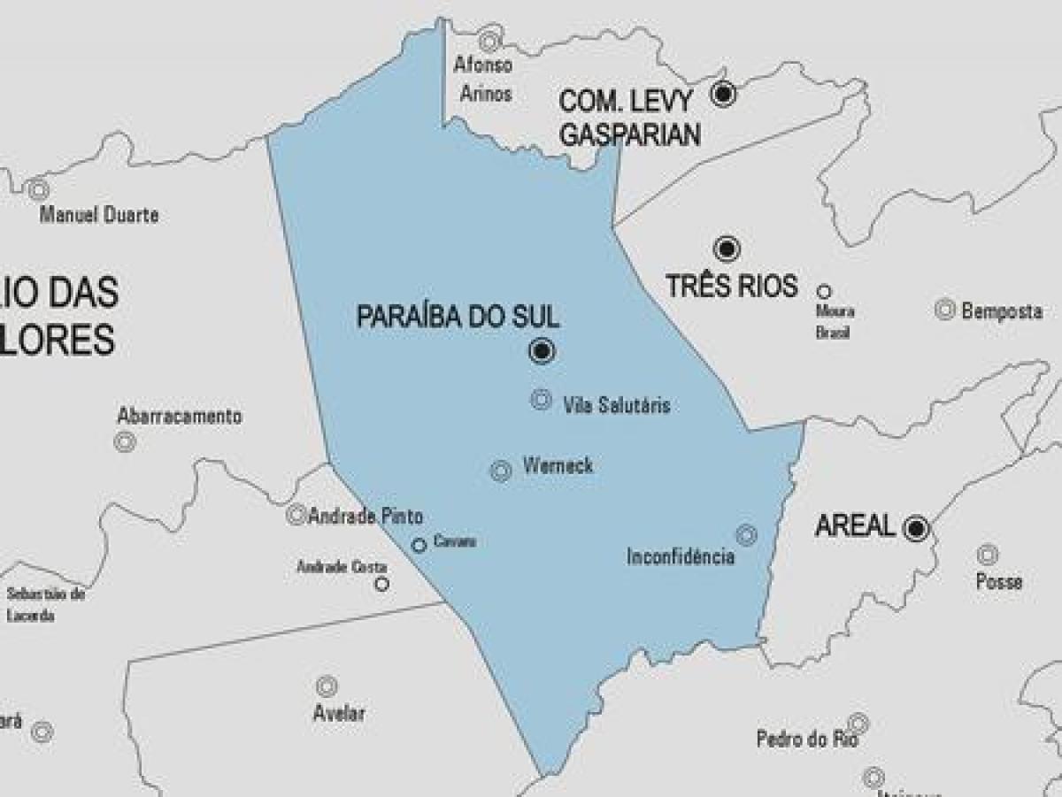 Žemėlapis Paraíba do Sul savivaldybė