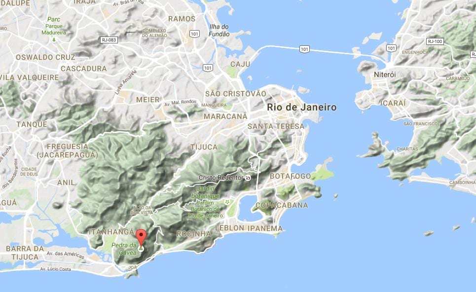 Žemėlapis Pedra da Gávea
