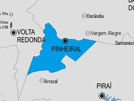Žemėlapis Pinheiral savivaldybė