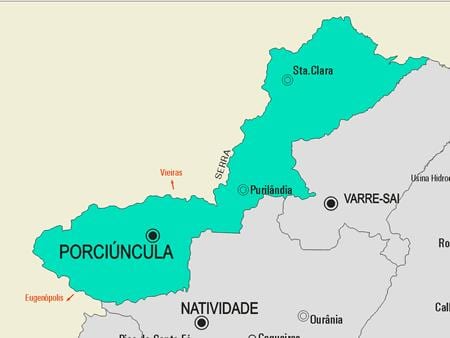 Žemėlapis Porciúncula savivaldybė