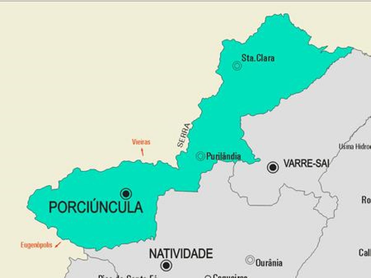 Žemėlapis Porciúncula savivaldybė