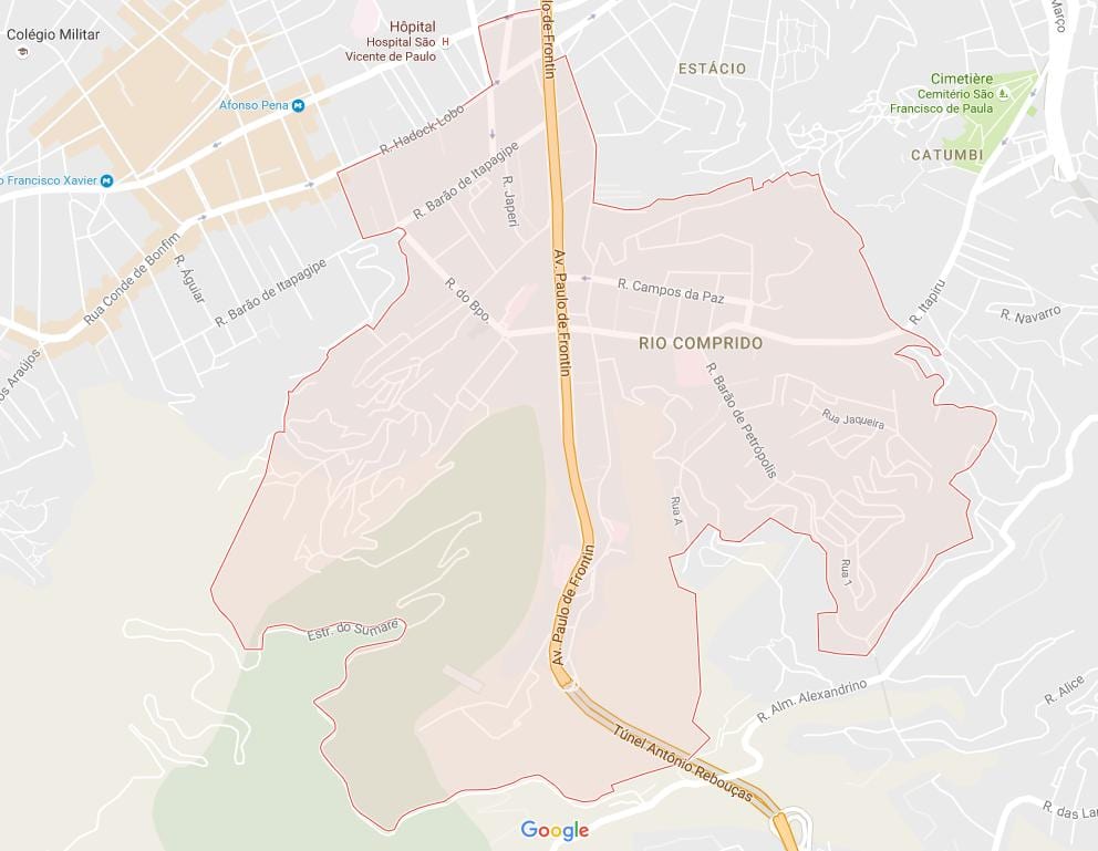 Žemėlapis Rio Comprido