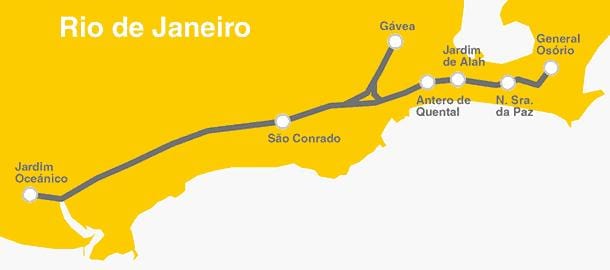 Žemėlapis Rio de Žaneiras metro - Line 4
