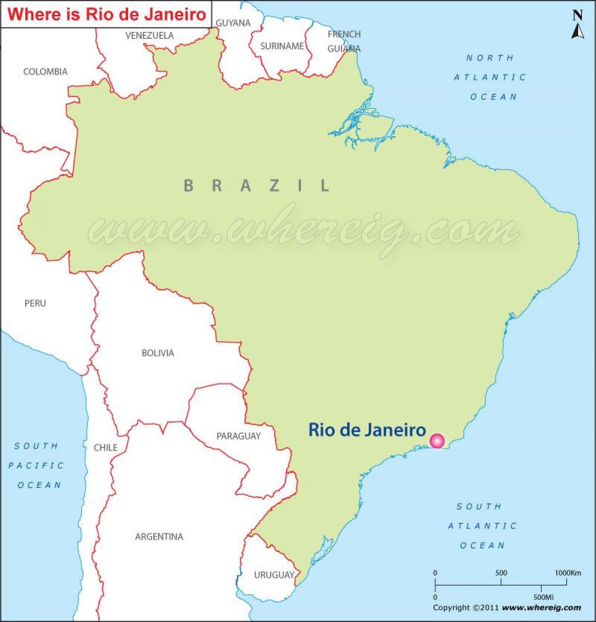Žemėlapis iš Rio de Žaneiras į Brazilija