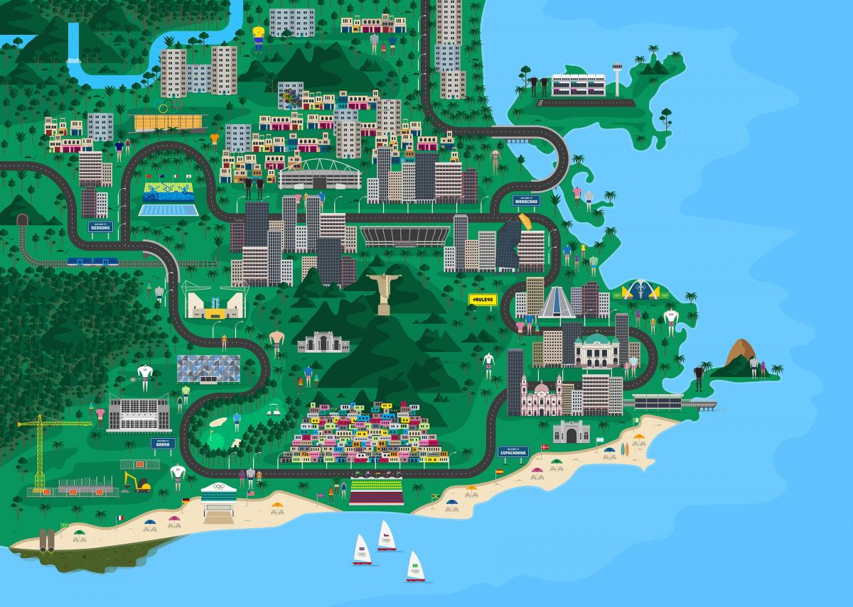 Žemėlapis Rio de Žaneiras dizainas