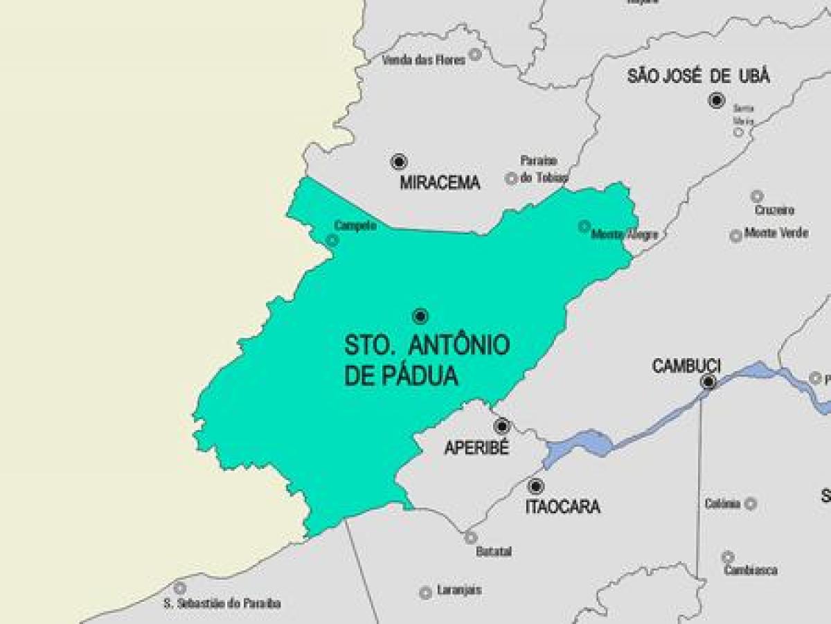Žemėlapis Santo Antônio de Pádua savivaldybė