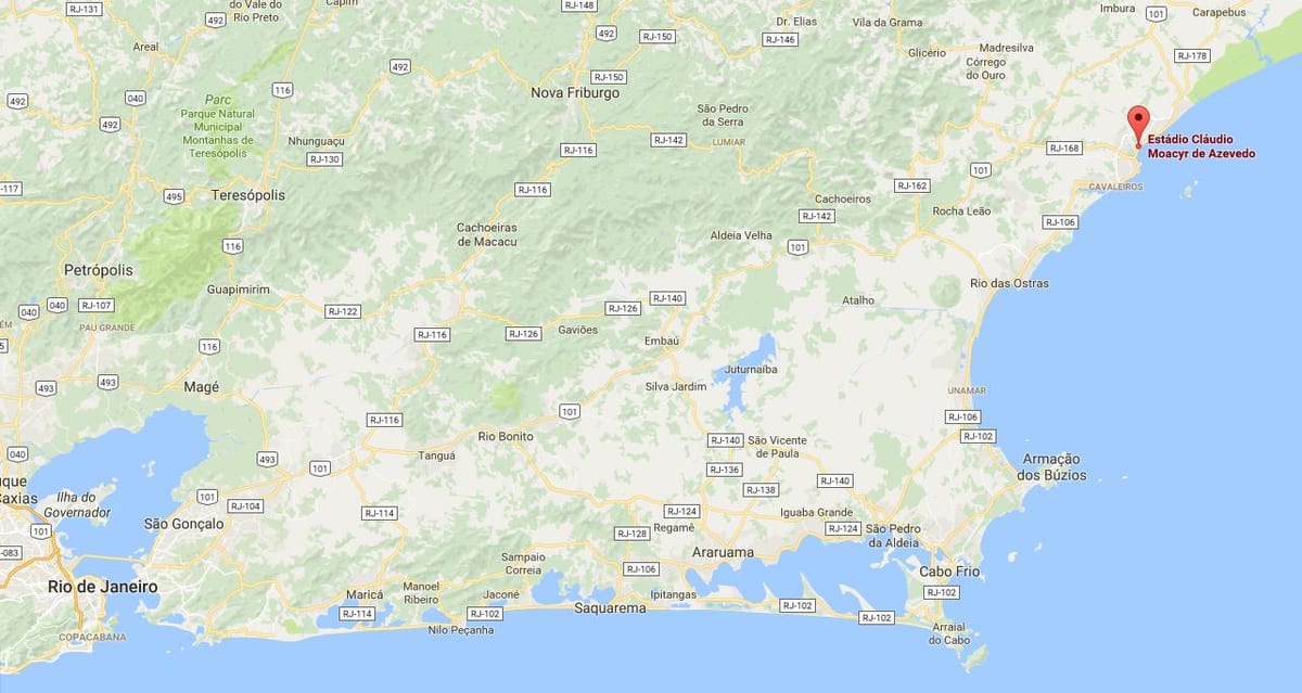 Žemėlapis stadionas Cláudio Moacyr de Azevedo