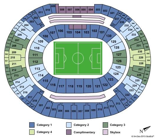 Žemėlapis stadionas Maracanã sièges