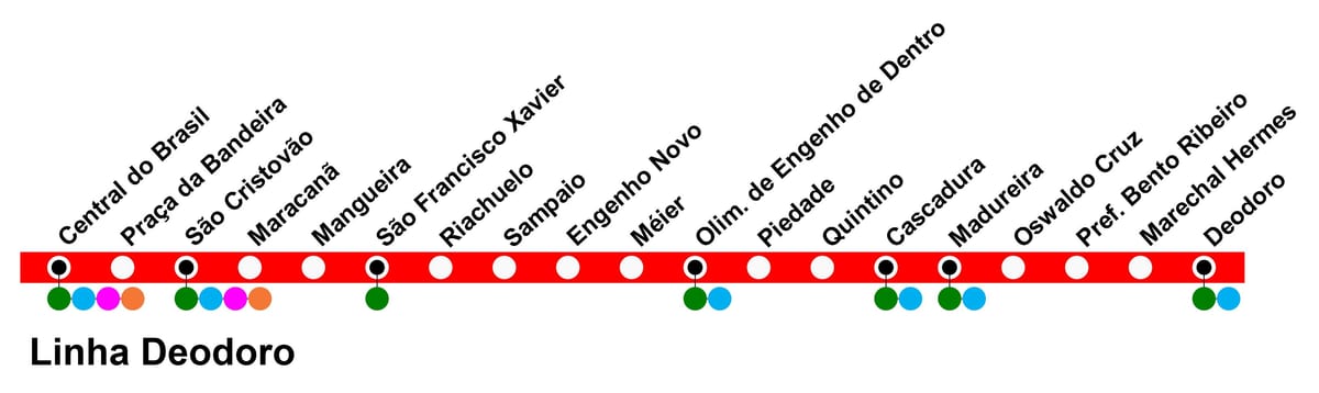 Žemėlapis SuperVia - Line Deodoro