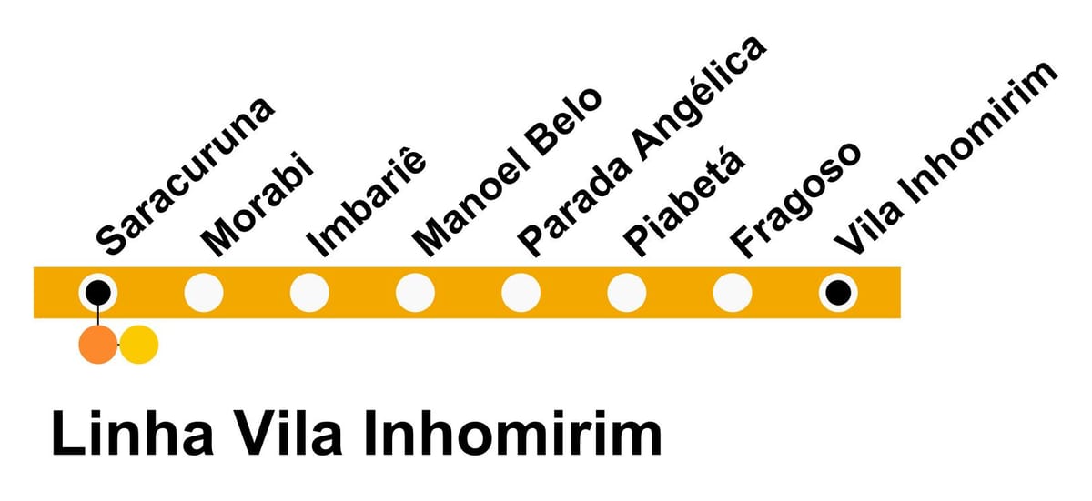 Žemėlapis SuperVia - Line Vila Inhomirim