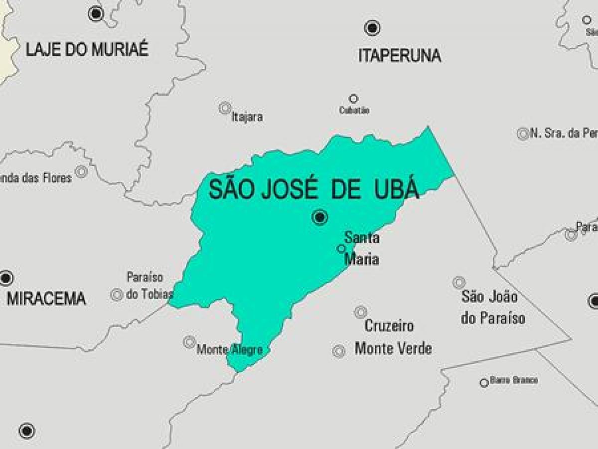 Žemėlapis San José de Ubá savivaldybė