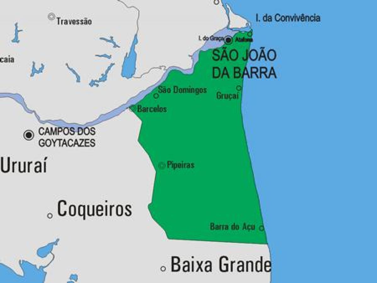 Žemėlapis São João da Barra savivaldybė