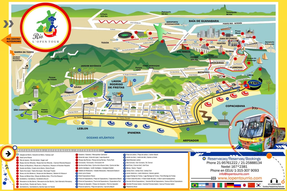 Žemėlapis turistinis Autobusas Rio de Žaneiras