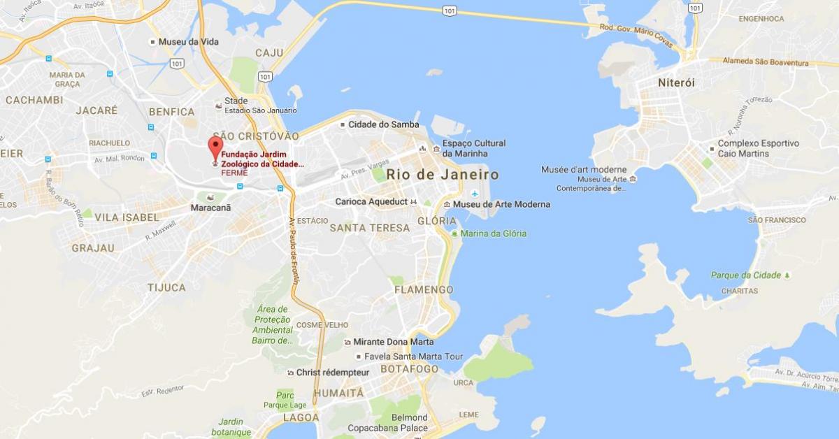 Žemėlapis Zoologijos sodas, Rio de Žaneiras