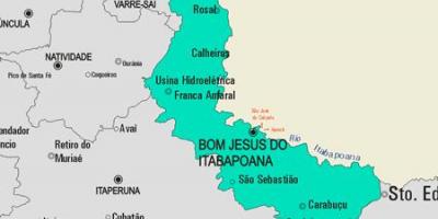 Žemėlapis Bom Jesus do Itabapoana savivaldybė