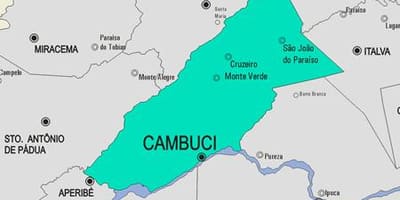Žemėlapis Cambuci savivaldybė