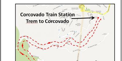 Žemėlapis traukinio Corcovado