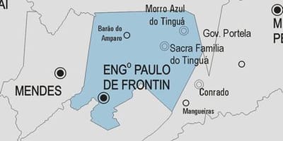Žemėlapis Engenheiro Paulo de Frontin savivaldybė
