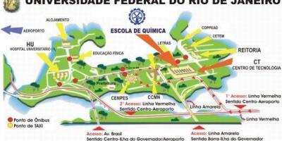 Žemėlapis Federalinis universitetas, Rio de Žaneiras
