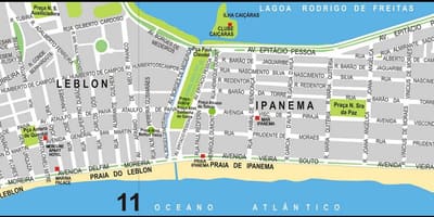 Žemėlapis Ipanema beach