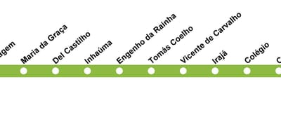 Žemėlapis Rio de Žaneiras metro - 2 Liniją (žalia)